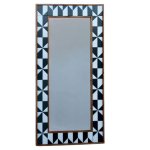 Wall Mirror With Black And White Frame - Geometric Design