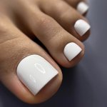 24PCS Short Square Press On Toenails Glossy White Fake Toenails Full Cover False Toenails For Women And Girls Including Nail Fil