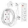 5M Extension Cord Bundle With 6 Way Multi-plug And 1 Adaptor