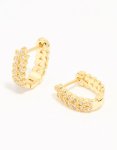 Goldair Gold Plated Cubic Zirconia MINI Vine Huggie Earrings