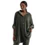 Goldair Gold Button Chenille Coatigan - Olive / L/xl