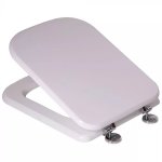 Toilet Seat White Mdf Chrome Bar Hinge Bermuda