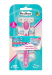 Max-shave Eva 3 Essence Lady 3 Blade Cross Over Razor Plus 6 Refills