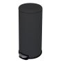 Casual Round Soft Close Pedal Kitchen Dustbin Stainless Steel Black 28L