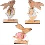 Easter Bunny Home Decor Wooden Rabbit Desktop Statue Ornaments
