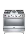 ELBA Fusion 90CM 4 Burner Gas Cooker With 2 Electric Plates & Electric Oven - Silver