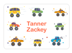 Ice Cream Tub School Label : Monster Trucks Theme
