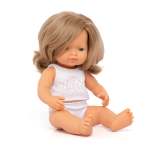 Miniland Caucasian Dark Blonde Girl Doll - 38CM