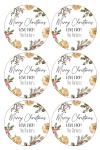 Personalised Christmas Gift Stickers - Golden Merry Christmas - Afrikaans