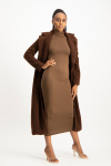 Yolanda Poloneck Bodycon Dress - Pinecone - XS