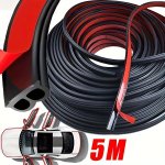 5M Car Door Seal Strip Synthetic Rubber Pinstriping Tape Left Placement - Soundproof Dustproof Waterproof Vehicle Weatherstrip T