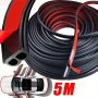 5M Car Door Seal Strip Synthetic Rubber Pinstriping Tape Left Placement - Soundproof Dustproof Waterproof Vehicle Weatherstrip Trim