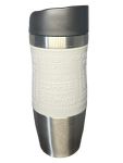 Cuppa Grey Silver Black D-wall Cup Travel Mug Silicon Grip Stainless Steel