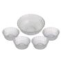 Aster - Premium 5-PIECE Glass Pudding Set 1 Large + 4 Small Bowls