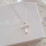 Believe 925 Sterling Silver Cz Cross Necklace 10X15MM On 45CM Chain