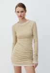 Ribbed Bodycon Dress - Beige Marl