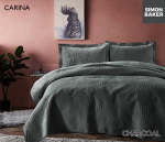 Simon Baker Carina Quilted Bedspread Charcoal Various Sizes - Super King - 320CM X 270CM + 2 Pillowcases 50CM X 70CM + 5CM