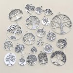 Randomly Mix 20PCS Antique Fashion Tree Of Life Charms Pendants For Jewelry Making Findings Crafting Accessory For Diy Necklace