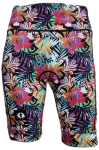 High Waist Ladies Cycling Shorts - Hibiscus Brights - Ladies S - 32