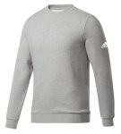 Adidas Mens Fleece Crew Sweatshirt L Medium Grey Heather-white