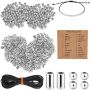 1 Set Diy Morse Code Woven Card Bracelet - Silver