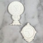 JP702 White Resin Victoria Wall mantle Clock 2'S