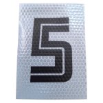 Reflective Sheeting Number 5 Black And White 12CM