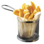 Chrome Round Chip Fryer Basket Small