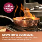 Smartware Steel 12 Nonstick Fry Pan Hammered Copper Collection Premium Aluminum Cookware With Stainless Steel Handles Dishwasher