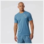 New Balance Men's Graphic Impact Run Ss Tee - Spring Tide Heather - XL