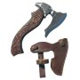 13" 33CM Hand Forged Bearded Hatchet With Carved American Ash Wood Handle