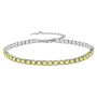 Elegant Sterling Silver Cubic Zirconia Wrapped Tennis Bracelet - Yellow