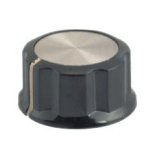Knob-black Silver Top D:24MM 6.3MM Shaft - Silver Top