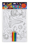 Giant Space Colouring Sheet With 6 Pencils