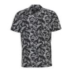 Dark Blue Floral Short Sleeve Shirt