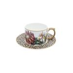 Wild Bloom 4 Piece Cup & Saucer Set Multicoloured