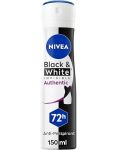 Nivea Black & White Invisible Authentic Anti-perspirant Deodorant Spray 150ML 72H Protection Anti-stain Floral Fruity Fragrance