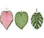 3 Pack Leaf Hanging Kitchen Towels Cute Coral Fleece Plant Hand Towel