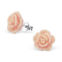 C231-C20927 - 925 Sterling Silver Peach Rose Earings 10MM
