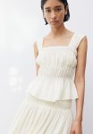 Cr Pe Peplum Top - White