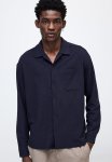 Loose Fit Textured Shirt - Navy Blue