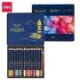 Finenolo Watercolour Coloured Pencils Set 24 Colours - In Metal Case
