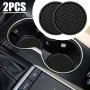 2pcs Black Car Cup Holder Anti-Slip Coasters Premium PVC Car Coasters Universal Fits Perfectly For Most Cup Car Interior Accessories
