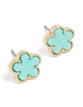 Goldair Gold Aqua Acrylic Flower Stud Earrings
