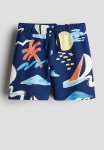 Printed Sweatshorts - Dark Blue Patterned