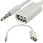 3.5MM Male Aux Audio Plug Jack To USB 2.0 Female Converter Cable Cord En