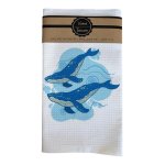 Single Printed Dishcloth - Whales