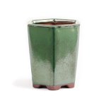 Assorted Glazed Cascade Pots 6 X 6 X 9CM - Green Hexagon 6 Sides