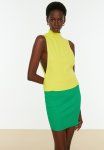 High Neck Open Side Top - Yellow