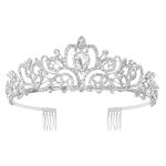Schmoopy Tiara Crown For Women Crystal Tiara For Bridal Prom Queen Birthday Wedding Party A-silver